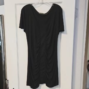 Velvet Shirt Dress Black Size Medium